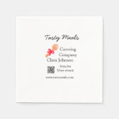 Catering Services fügen den Namen QR-Code Website  Serviette (Vorderseite)