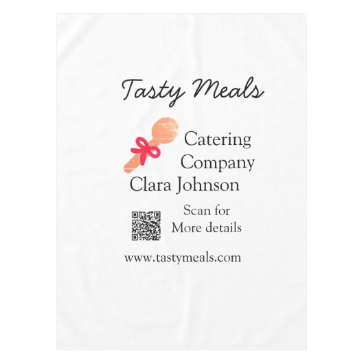 Catering Services fügen den Namen QR-Code Website Tischdecke (Vorderseite)