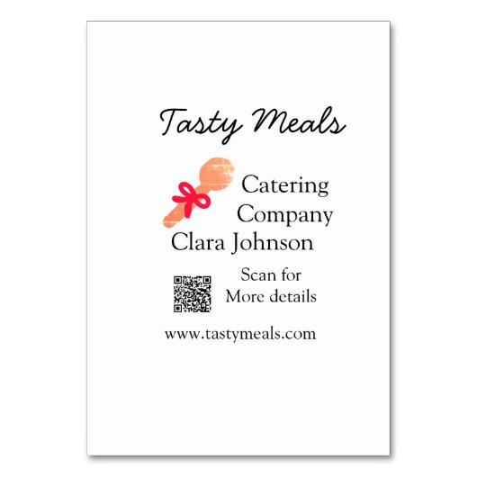 Catering Services fügen den Namen QR-Code Website Tischnummer (Vorderseite)