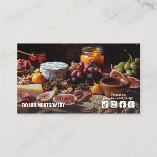 Catering Social Media QR-Code Visitenkarte (Vorderseite)