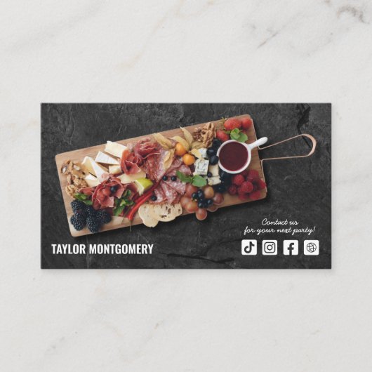 Catering Social Media QR Code Visitenkarte (Vorderseite)