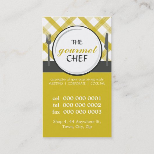 CATERING-UNTERNEHMENSKARTE :: Tischeinstellung 10P Visitenkarte (Vorderseite)