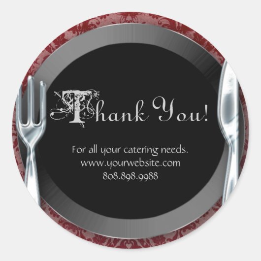 Catering Vielen Dank, dass Sie Stickers Silver Cut (Vorderseite)