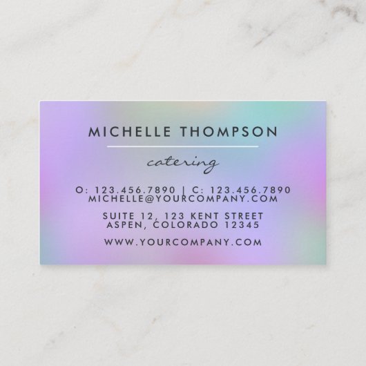 Catering Visitenkarte (Rückseite)