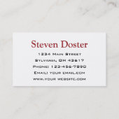 Catering Visitenkarte (Rückseite)