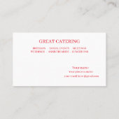 Catering Visitenkarte (Rückseite)