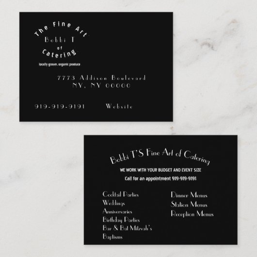Catering-Visitenkarte Visitenkarte (Vorne/Hinten)