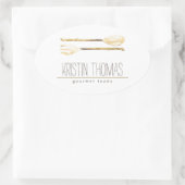 Catering Wasserfarbe Ovaler Aufkleber (Tasche)