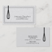 Catering-wischen Retro weißes Kochs-Steinschwarzes Visitenkarte (Vorne/Hinten)