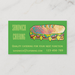 Cateringgeschäft für Sandwichmittagessenfunktion Visitenkarte