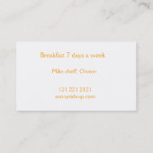 Cateringgeschäftskarte Visitenkarte (Rückseite)