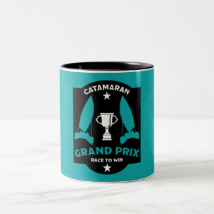 Catermaran Hydrofoil Sailboat Racing Zweifarbige Tasse