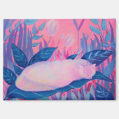 Caterpillar Cat Pink Purple Blue Fantasy Magnet (Vorderseite)