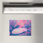 Caterpillar Cat Pink Purple Blue Fantasy Magnet (In Situ (Geschirrspüler))