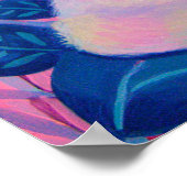 Caterpillar Cat Pink Purple Blue Fantasy Wall Art Poster (Ecke)