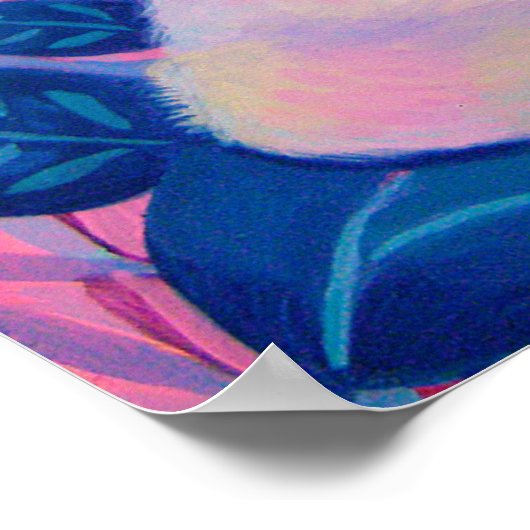 Caterpillar Cat Pink Purple Blue Fantasy Wall Art Poster (Ecke)