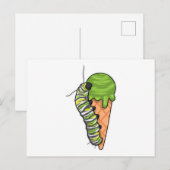 Caterpillar-Eiscreme Postkarte (Vorne/Hinten)