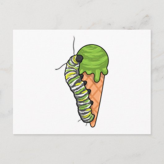 Caterpillar-Eiscreme Postkarte (Vorderseite)