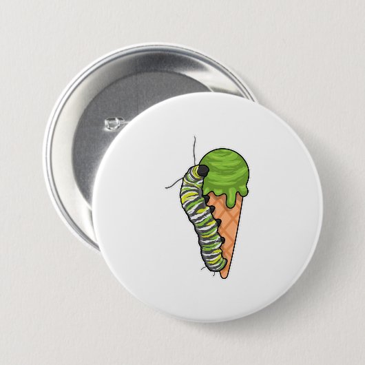 Caterpillar Ice cream Button (Vorne & Hinten)