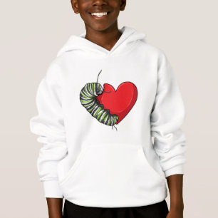 Caterpillar Love Heart Hoodie