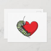 Caterpillar Love Heart Postkarte (Vorne/Hinten)