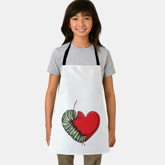 Caterpillar Love Heart Schürze (Insitu)