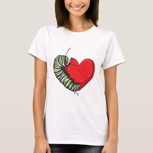 Caterpillar Love Heart T-Shirt (Vorderseite)