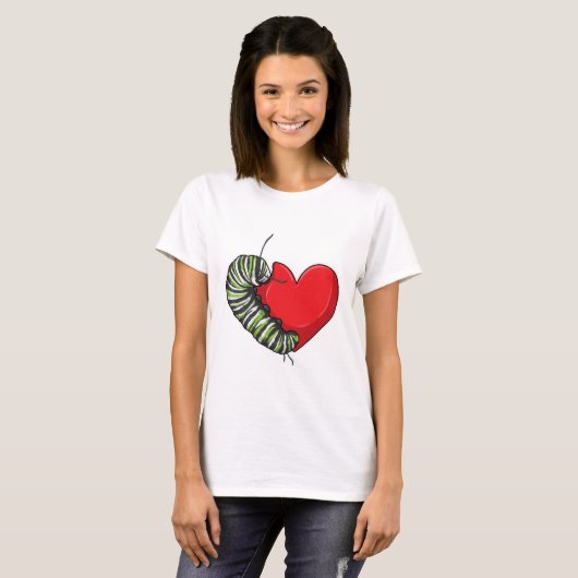 Caterpillar Love Heart T-Shirt (Vorne ganz)