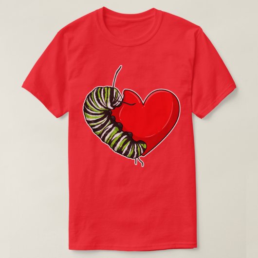 Caterpillar Love Heart T-Shirt (Design vorne)