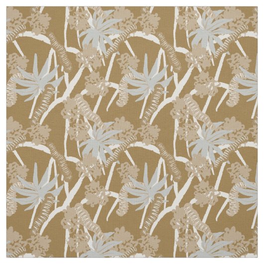 Caterpillar maximalist rustic tropical - brown  stoff (Muster)