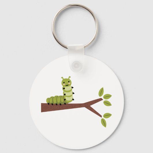 Caterpillar on Twig Schlüsselanhänger (Vorderseite)