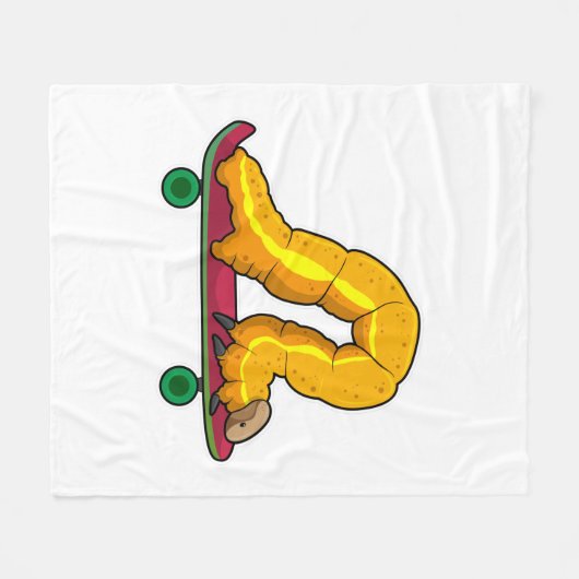 Caterpillar Skater Skateboard Fleecedecke (Vorderseite (Horizontal))