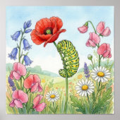 Caterpillar Tiny Insects Nursery Poster (Vorne)