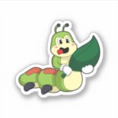 Caterpillar with Leaf Aufkleber (Vorderseite)