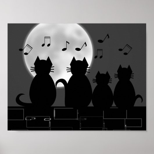 Caterwaulen durch Mondlicht Poster (Vorne)