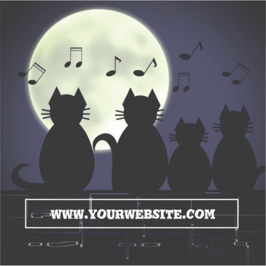 Caterwur, Katzen im Mondlicht. Aufkleber (Vorderseite)