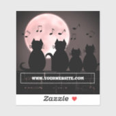 Caterwur, Katzen im Mondlicht. Aufkleber (Blatt)