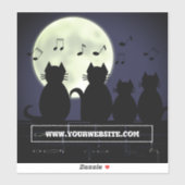 Caterwur, Katzen im Mondlicht. Aufkleber (Blatt)