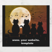 Caterwur, Katzen im Mondlicht. Personalisieren Alkoholflaschenetikett (Einzelnes Label)