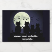 Caterwur, Katzen im Mondlicht. Personalisieren Schaumweinetikett (Einzelnes Label)