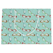Cateye Glasses Muster aquamarin mit Punkten Große Geschenktüte (Vorderseite)
