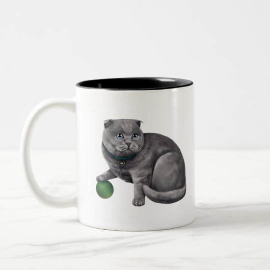 CatFans - Scottish-Falte Zweifarbige Tasse (Links)