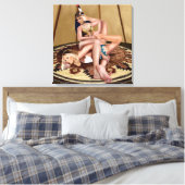 CATFIGHT IN A TEEPEE LEINWANDDRUCK (Insitu (Schlafzimmer))