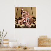 CATFIGHT IN A TEEPEE POSTER (Küche)