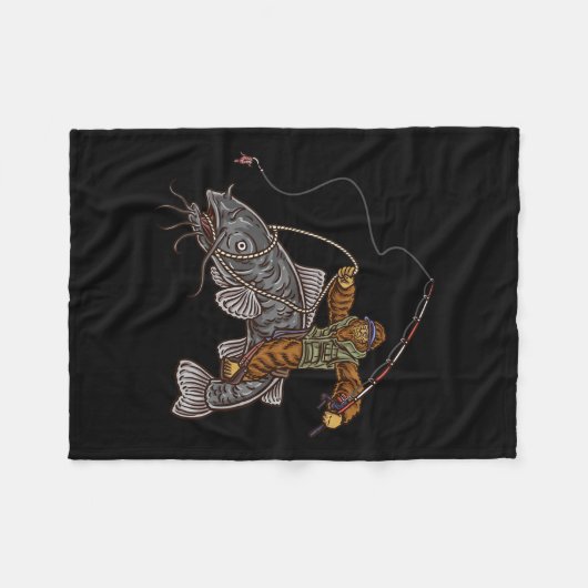 Catfischereifischer — Bigfoot Jagd — Fleecedecke (Vorderseite (Horizontal))