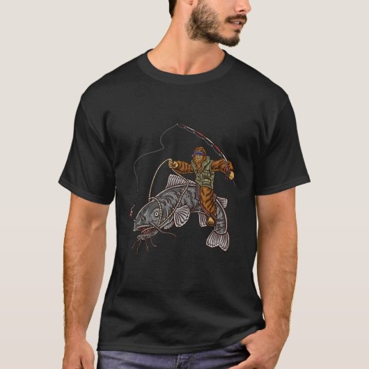 Catfischereifischer — Bigfoot Jagd — T-Shirt (Vorderseite)