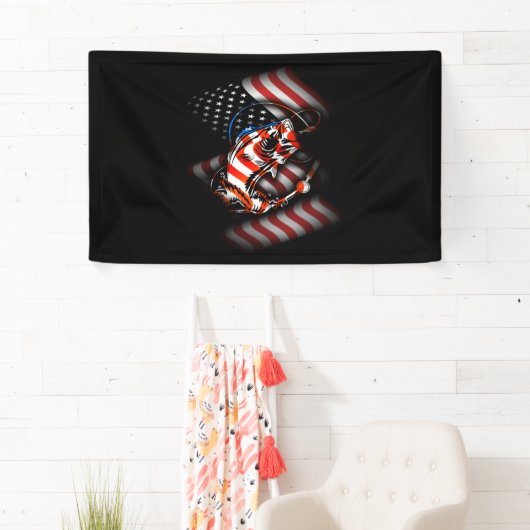 Catfish American Flag - Catfish Angler Banner (Insitu)