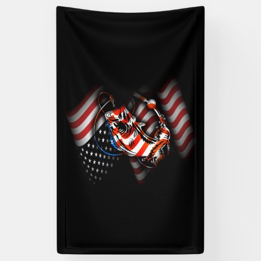 Catfish American Flag - Catfish Angler Banner (Vertikal)
