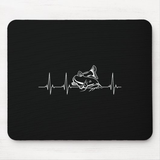 Catfish Fischen Herzschlag Mousepad (Vorne)