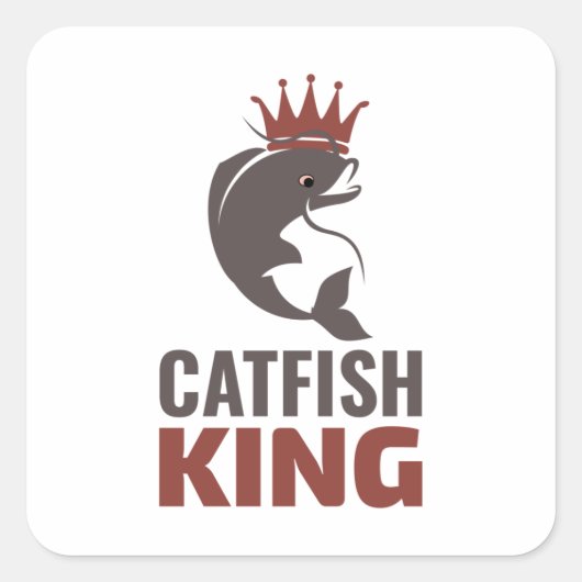 Catfish Fisherman Fish King Quadratischer Aufkleber (Vorderseite)